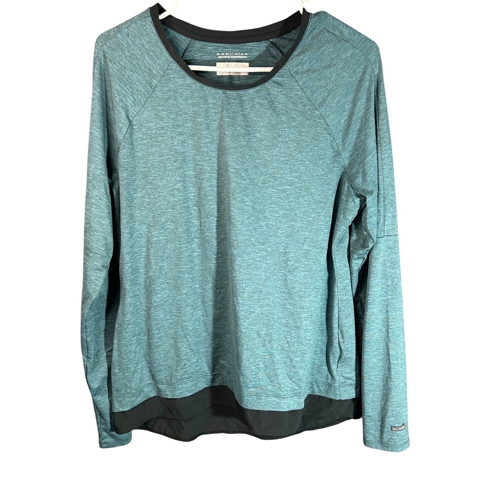 Columbia Omni Wick Long Sleeve Active Top Women's Teal Hiking Athletic Shirt Med